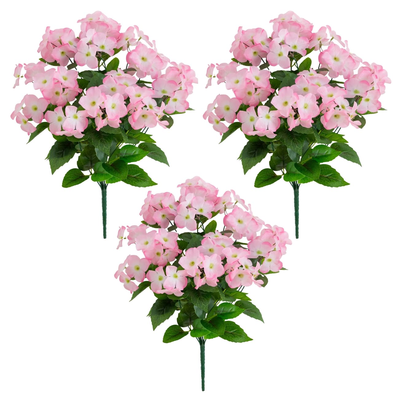 19" UV Resistant Artificial Hydrangea Bushes, 3ct.